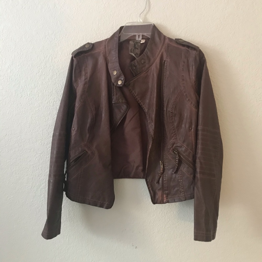 Faux Leather Motorcycle Jacket
